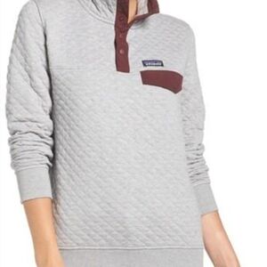 Patagonia Gray and Burgundy Quilted Pullover